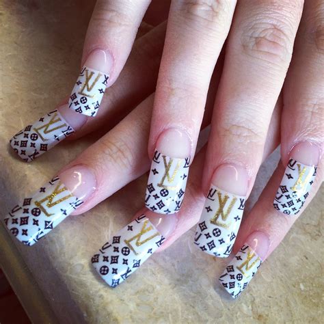 louis vuitton nails white|how to make louis vuitton nails.